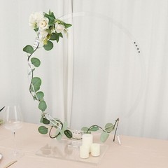 26 in Clear Round Acrylic FLORAL HOOP Standing Wreath Ring Centerpiece Party