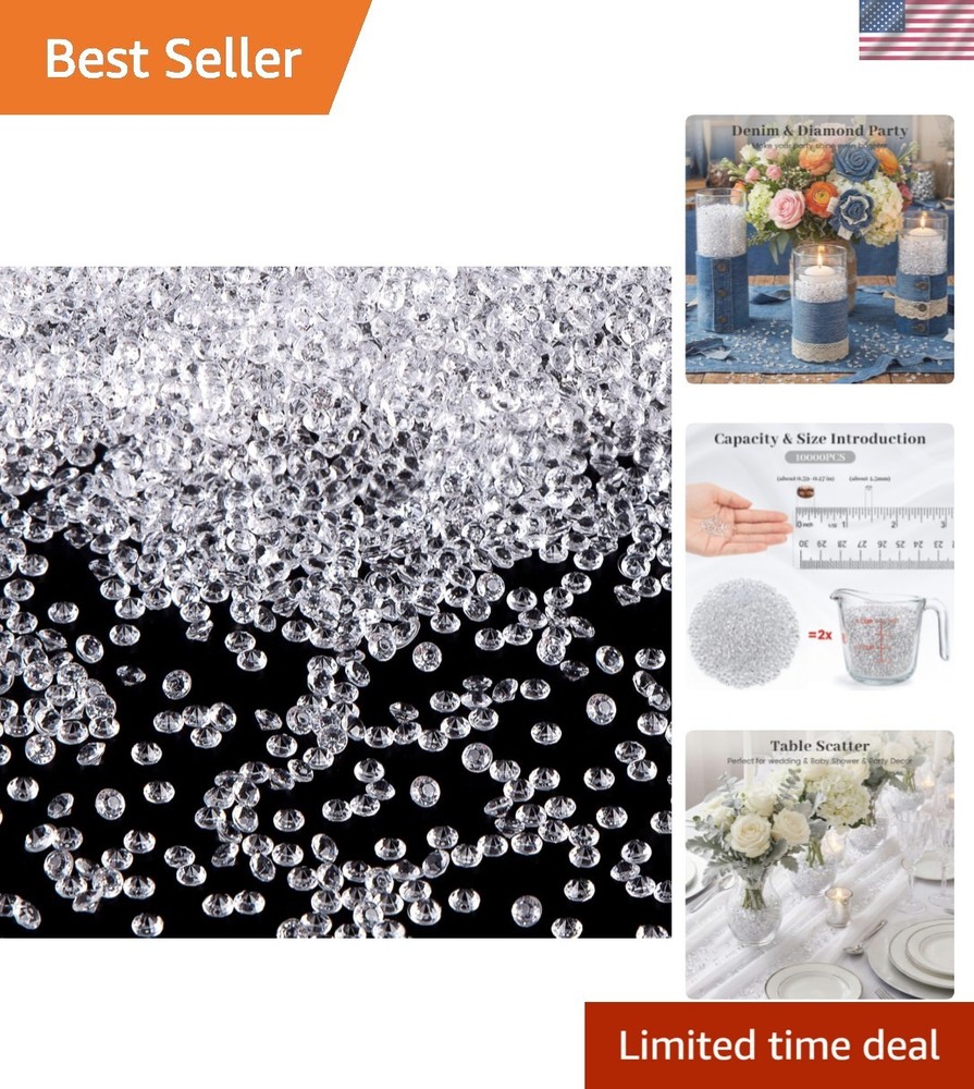 10000PCS Fake Diamonds, 4.5mm Mini Clear Diamonds Decoration Acrylic Crystal …