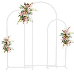 Metal Wedding Arch Backdrop Stand Wedding Arch Frame Set of 3 for Wedding Party