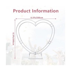 Heart Arch, 6.5FT Metal Heart Arch Stand Wedding Arch Frame for Indoor/Outdoo…