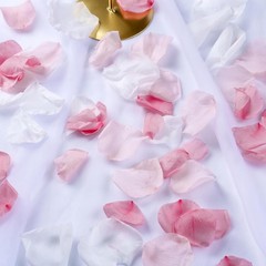 300 PCS Real Pink White Rose Flower Petals Confetti for Wedding Flower