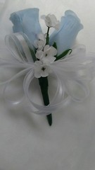 Set of 6 Light blue and White corsages or Any Color $30.00 Rush orders Available