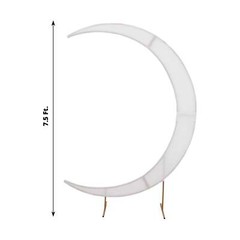 7.5 ft WHITE Fitted Spandex Half Crescent Moon Arch BACKDROP STAND Events