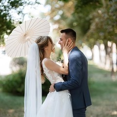 5/10pcs 24/33 Inches Elegant White Wedding Folding Umbrellas & Bridal Parasols