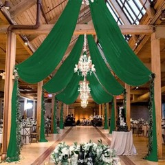 White Wedding Dress Ceiling Drapes Roof Canopy Decor Drap Fabric Chiffon Curtain