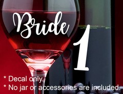 Wedding Table Number Vinyl Decals – Custom Stickers for Wine Bottles, Jars Glass
