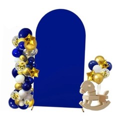 Arch Cover 2-Sided Spandex Fitted Arch Backdrop Cover Round Top 6FT Royal Blue