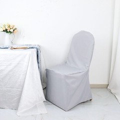 25 Silver POLYESTER BANQUET CHAIR COVERS Wedding Reception Party Decorations