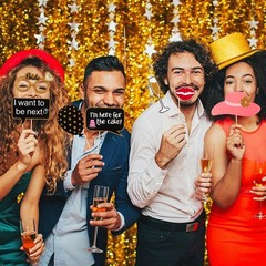 60Pcs Colorful Wedding Photo Booth Props for Bachelorette and Bridal Shower