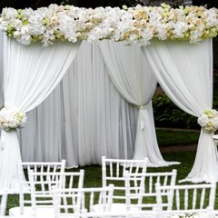 40 Yards 120″ Wide Voile Chiffon Fabric Sheer Draping Drape Panel Wedding SALE