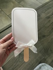 Simplicity Wedding Fan Kit 24ct DIY Printable Personalized w/ Handles & Bows