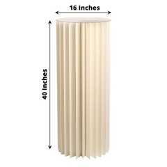 40″ Ivory Folding DIY Accordion Pillar Cardboard Display Stand Pedestal Box