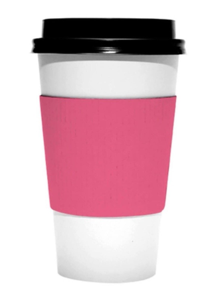 50 Pink Coffee Hot Chocolate Cup Sleeves Corrugated Cardboard Insulated Weddings