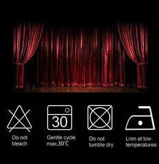 THEATER/STAGE Red Vintage Classic Velvet Curtain Drape 12ft H Sound Proof