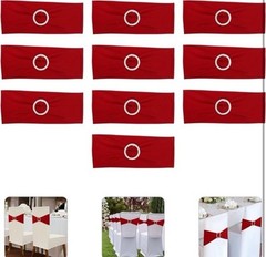 Chair Sashes Bows, 30 Piece Elastic Chair Cover Bands Milk Silk,14.2×5.9in Clip