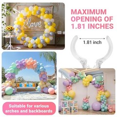 12 Pack Balloon Arch Clips – 3.5 Inch Clear Clips for Backdrop Stand –