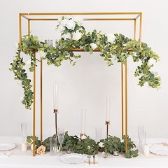 48″ GOLD Metal Rectangular Top FLOWER STAND Centerpiece Party Events Decorations