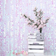 IRIDESCENT 8×8 ft Big Payette Sequined BACKDROP CURTAIN Wedding Decorations