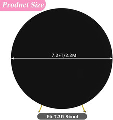 Fomcet 7.2FT round Backdrop – Black Wedding Arch Cover for Circle Balloon Arch F