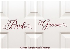 Bride and Groom 11″ Vinyl Decal Stickers | V1 | Wedding | Dressing Rooms