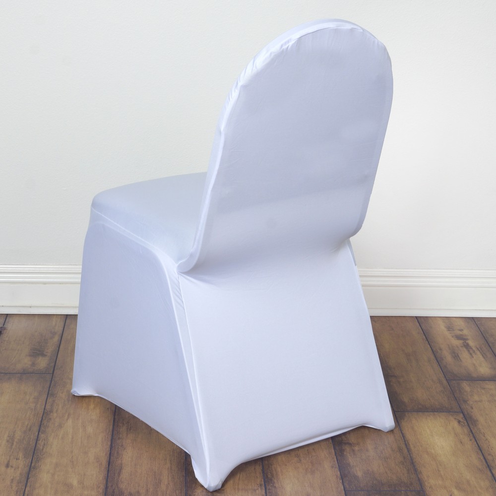10 White Spandex Fitted Banquet Chair Covers Wedding Party Reception Decorations