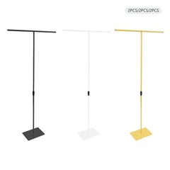 2-piece Set Adjustable Height Wedding Backdrop Metal Stands With 35*25cm Base