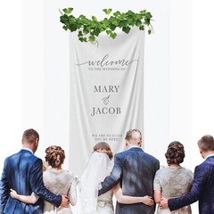 Custom Fabric Wedding Banner | Personalized Wedding Welcome Sign