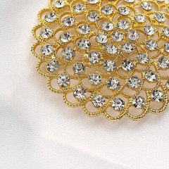 3 in Metal Rhinestones Flower Brooch Chair SASH PIN Party Events Decorations