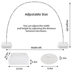 Balloon Arch Kit, 8ft Tall & 9ft Wide Adjustable Balloon Arch Frame Stand