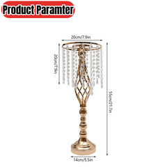 10Pcs Crystal Flower Stands Vases 55cm Wedding Centerpieces Dining Table Gold US