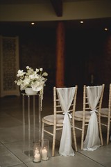 CHAIR COVER WEDDING DÉCOR DRAPING CHIFFON VERTICAL DRAPES VARIOUS COLOURS