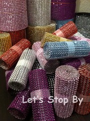 Wedding Decoration Supplies DIAMOND/RHINESTONE WRAP Ribbon Mesh Candle Chair DIY
