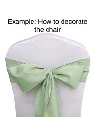 10 light green fabric ribbons for decorating chairs- (58 Inches X 13 inches).