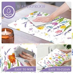 6 Pcs Lavender Tulip Placemats, 11×16 Inch Summer Floral colorful tulips
