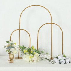 35″ GOLD Metal Floral Chiara Arch Table Centerpiece Rounded Top Wedding Party