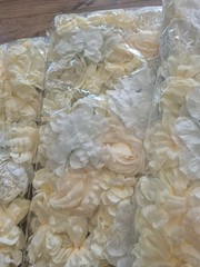 5PCS Artificial Flower Wall Panels Wedding Backdrop 24×16 (Each) Yellow & White