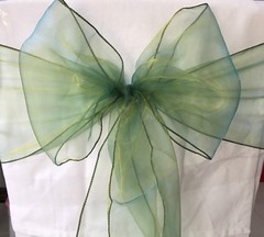 50x Emerald Green Organza Chair Sashes Bow Wedding Banquet Party Ceremony Decor