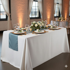 YCC Linens – 5 Pack 14 x 108 Inch L’amour Satin Table Runners for Weddings