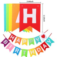 Happy Birthday Banner Decorations, Rainbow Birthday Decorations Set, Paper Fl…