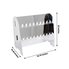 Silver 25″ Foam 2-Tier Wine Glass Rack Champagne Flute Holder Stand Events