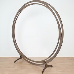 8 ft Brown Round Natural Wood Wedding Arch Backdrop Stand Party Event Decoration