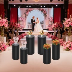 Metal Pedestal Stands Black Cake Stands For Desserts 6PCs Durable Anti-Scratch