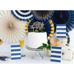 Paper Love Elegant Table Number Cards Navy Blue & Ivory Gold Foil Print Numbered