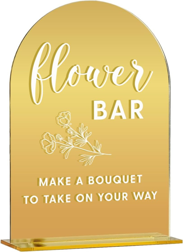 Gold Wedding Table Signs Decor Bridal Shower Engagement Party Decorations Flower