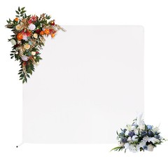 White Metal Square Backdrop Stand 2 × 0.5 × 2 m 6.56 Ft Wedding Arch With Cover