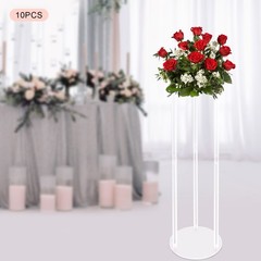 10pcs 80cm Acrylic Artificial Flower Vase Stand Wedding Centerpieces Decoration