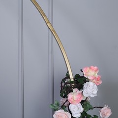 7.5 ft Gold Round Metal Wreath Arch Backdrop Stand Wedding Party Decorations