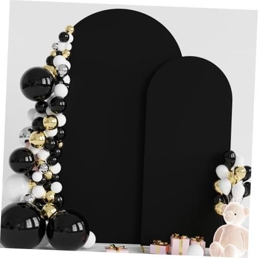 Wedding Arch Backdrop Cover 7.2FT, 6FT Spandex Fitted Wedding 7.2FT,6FT Black
