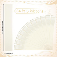 Ivory White 24 Pcs Wedding Bows Aisle Decorations Satin Bows for Chairs Decor Pe