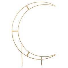 GOLD 7.5 ft Crescent Moon Metal Floral Display Frame Arch BACKDROP STAND Party